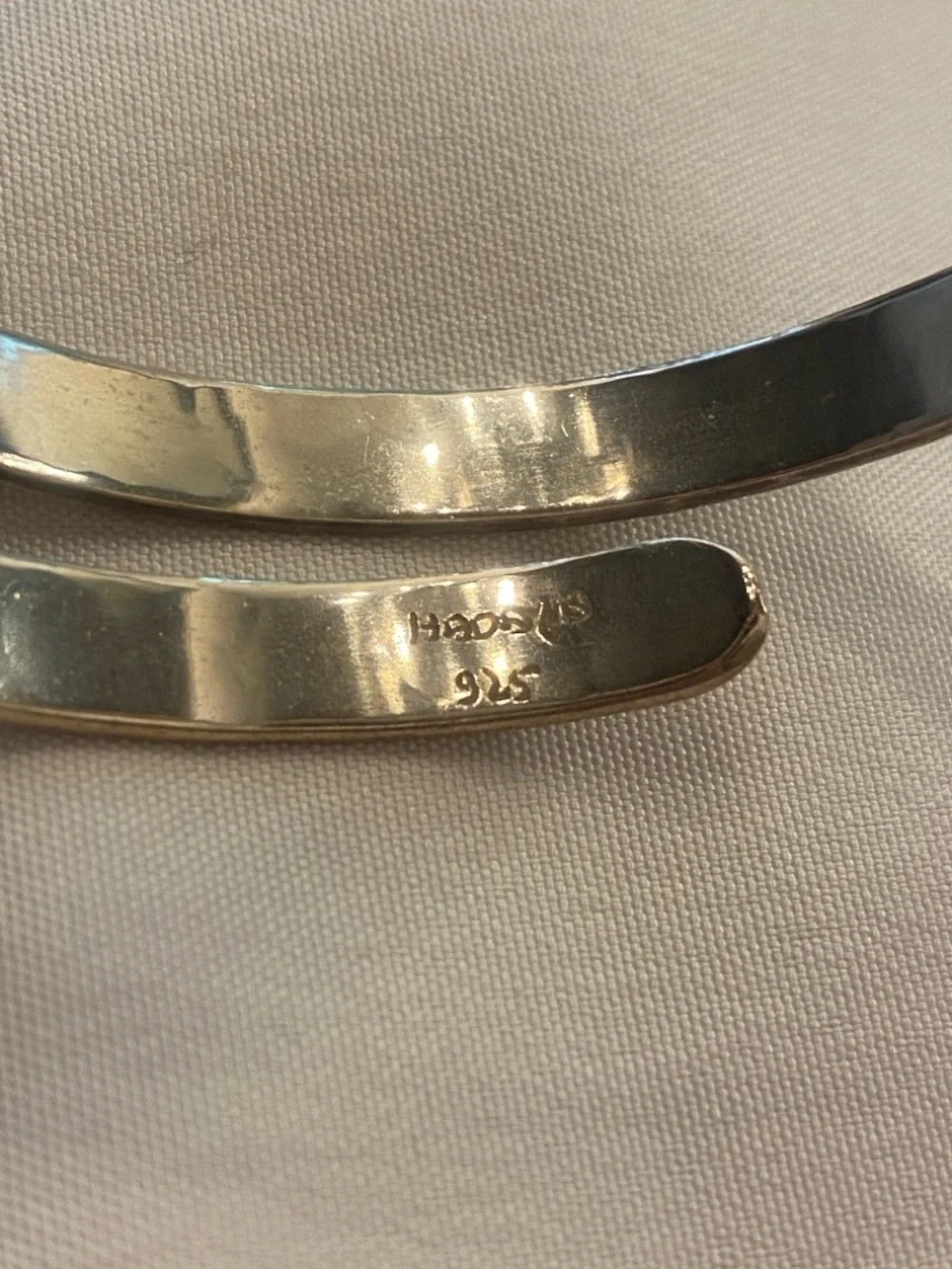 Hebrew Inscribed Sterling Silver Cuff Bracelet Jewelry Used in Good condition